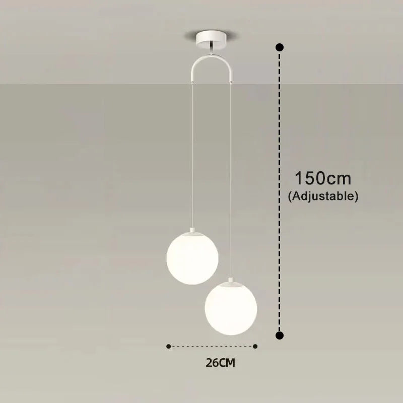 Luna Opal Glass Globe Pendant Light