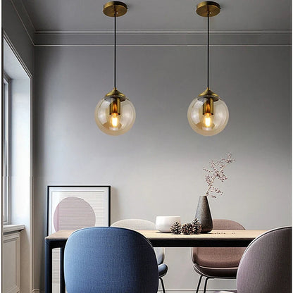 Nordic Glass Globe Pendant Light