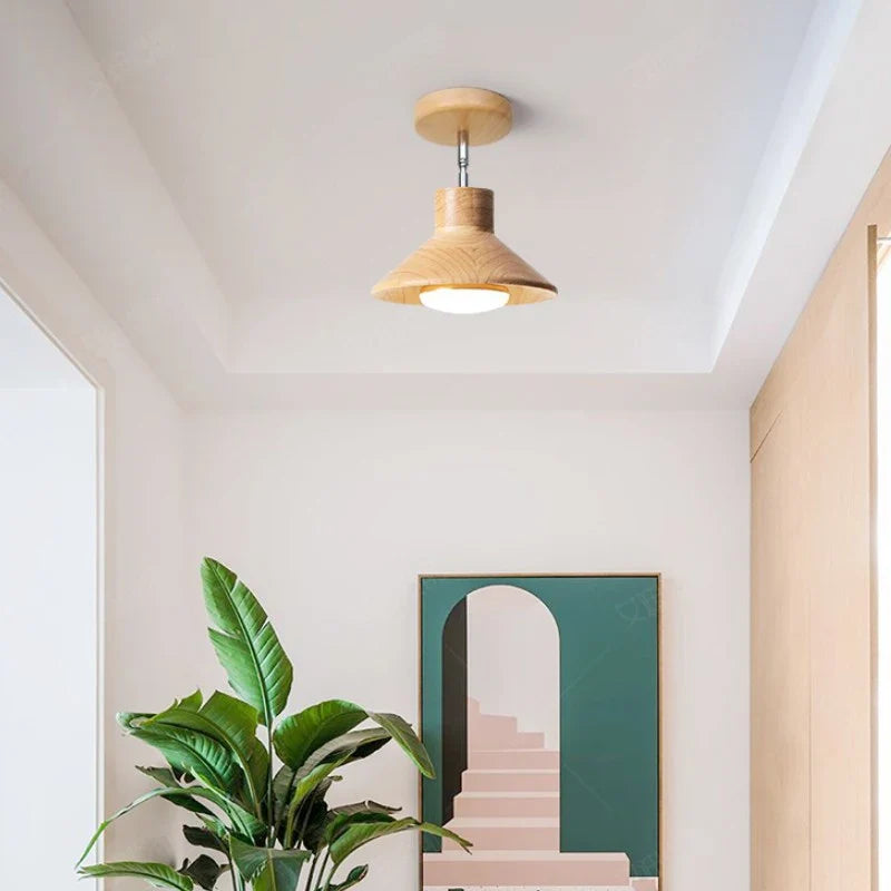 NordicWood Timber Cone Ceiling Lamp