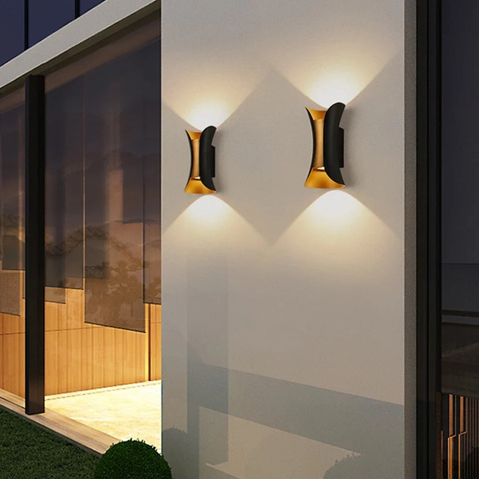 Black and Gold Up and Down Wall Light