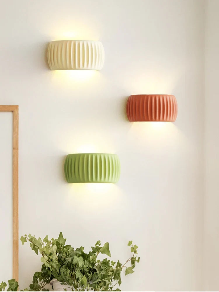 French Ribbed Resin Wall Lamp