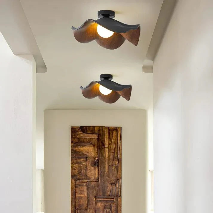 Scandinavian Lotus Flush Ceiling Light