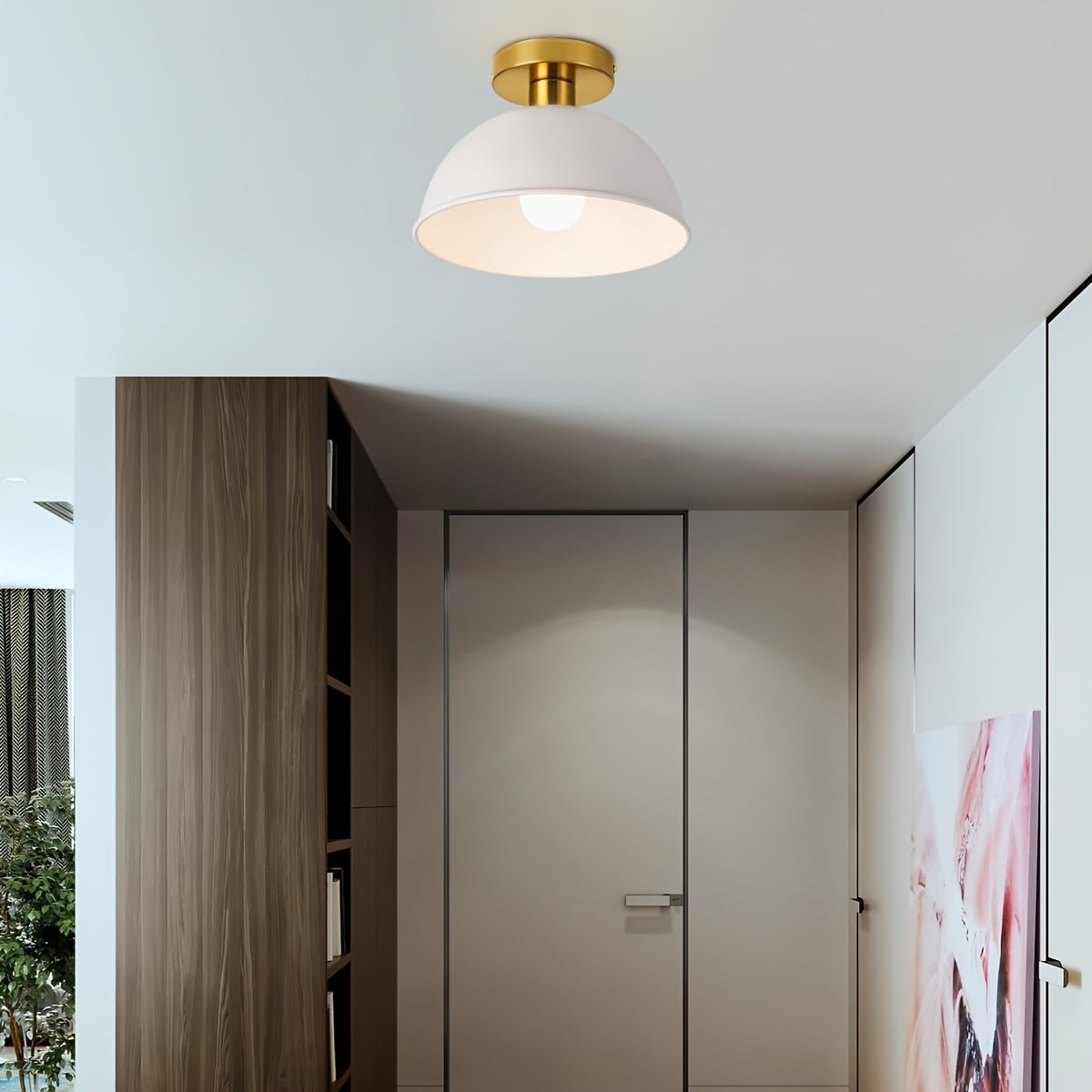 Matte Metal Semi-Flush Ceiling Light