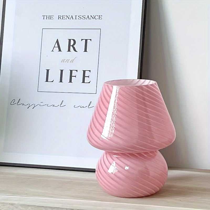 Murano-Style Glass Mushroom Lamp