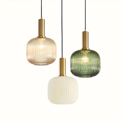 Striped Glass Pendant Light