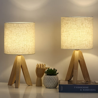 Nordic Wooden Tripod Table Lamp