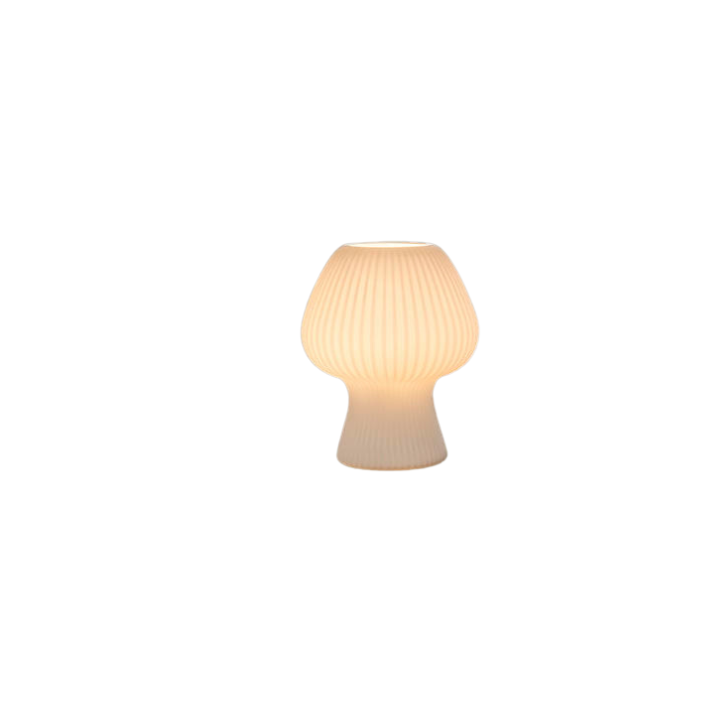 Vintage Ribbed Glass Mushroom Table Lamp