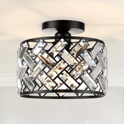 Modern Crystal Semi Flush Ceiling Light