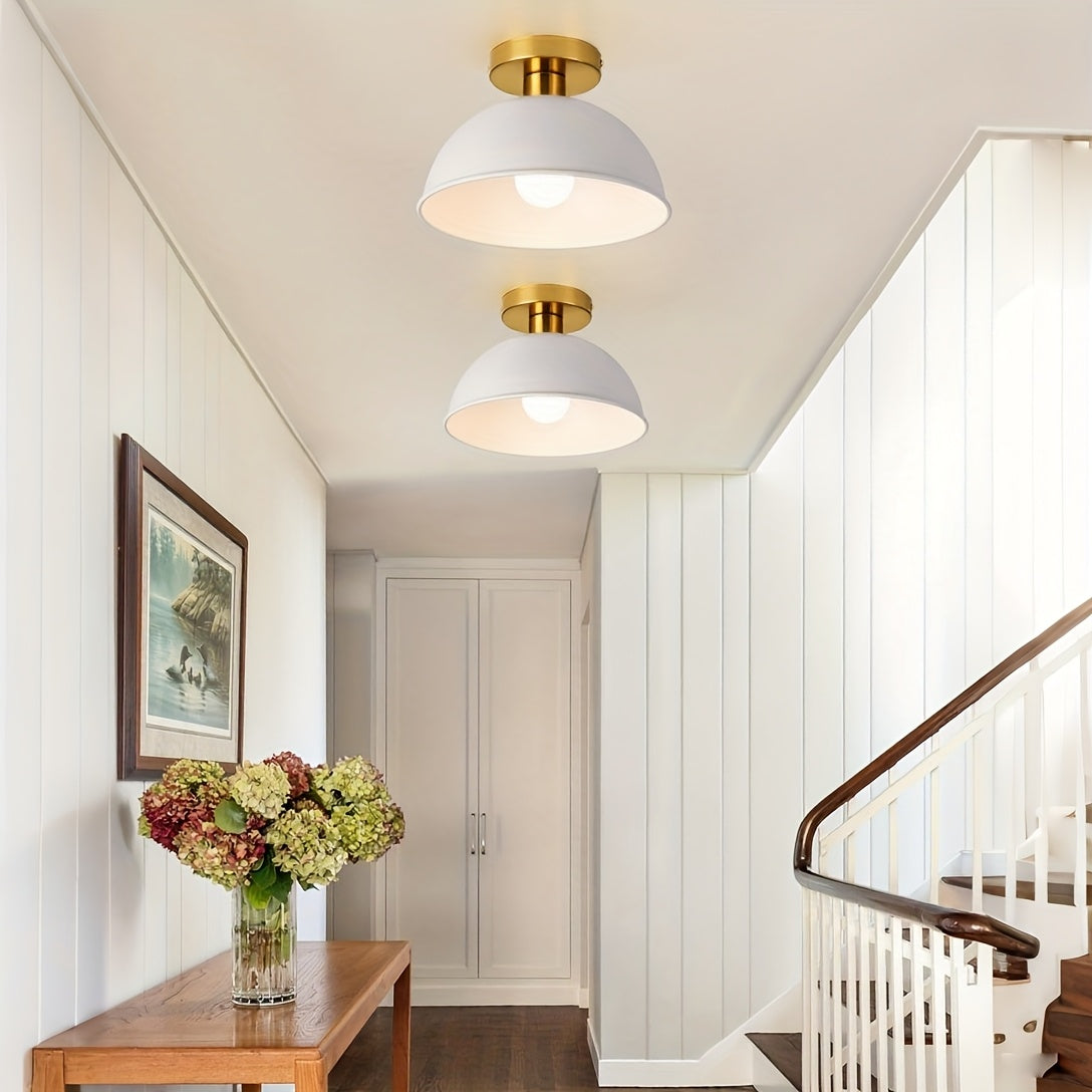 Matte Metal Semi-Flush Ceiling Light