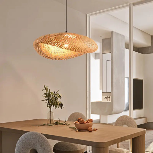 BambooBoho Handwoven Rattan Pendant Lampshade