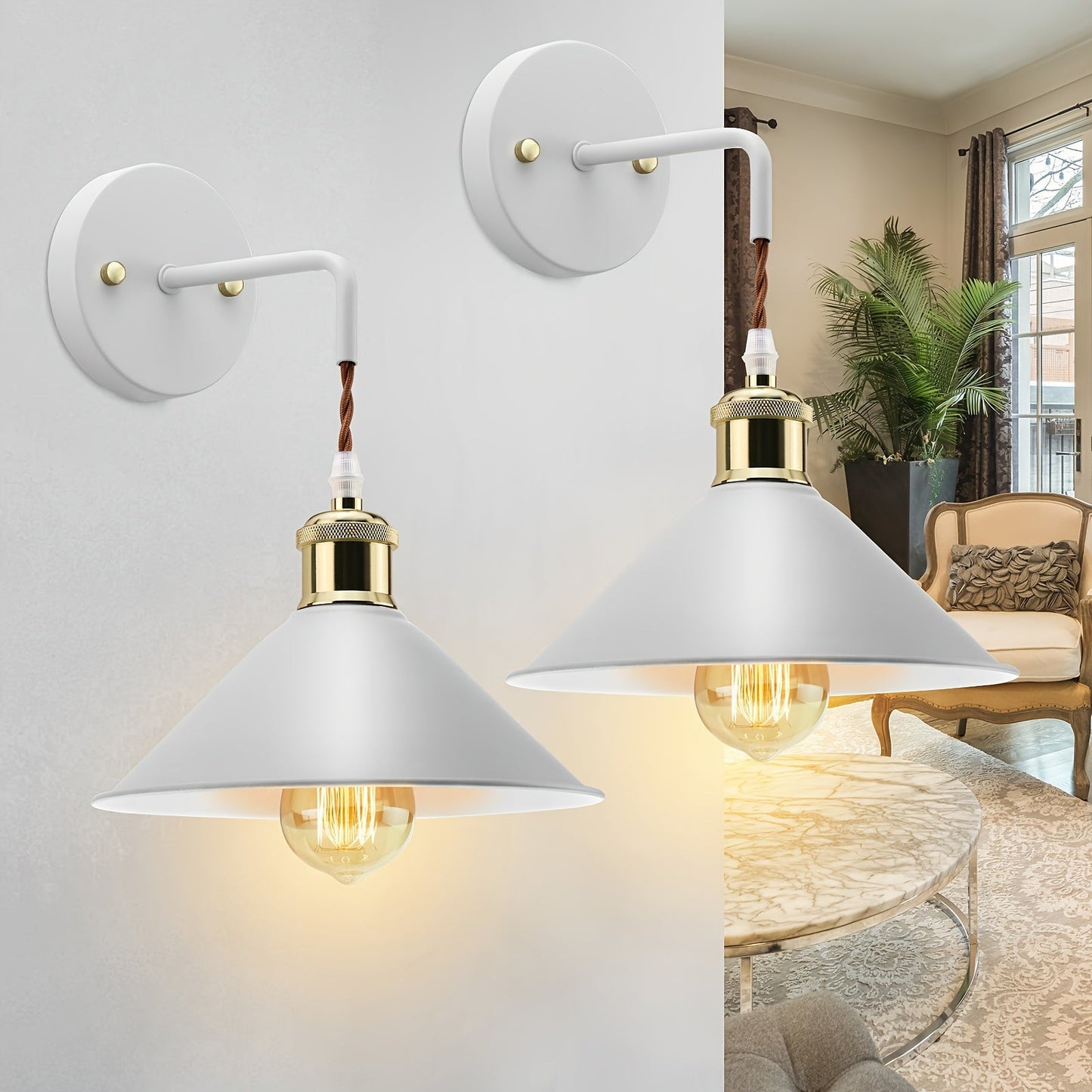 Oil-Rubbed Metal Wall Sconce, Set of 2