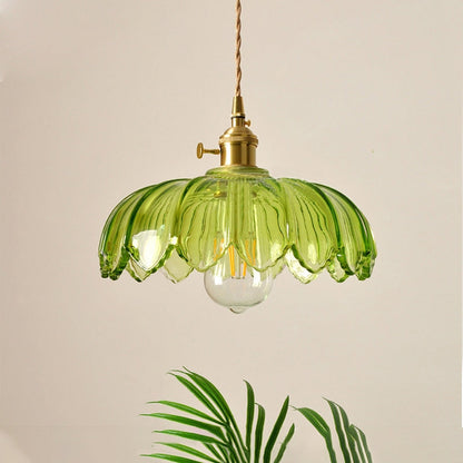Vintage Flower Glass Pendant Lamp