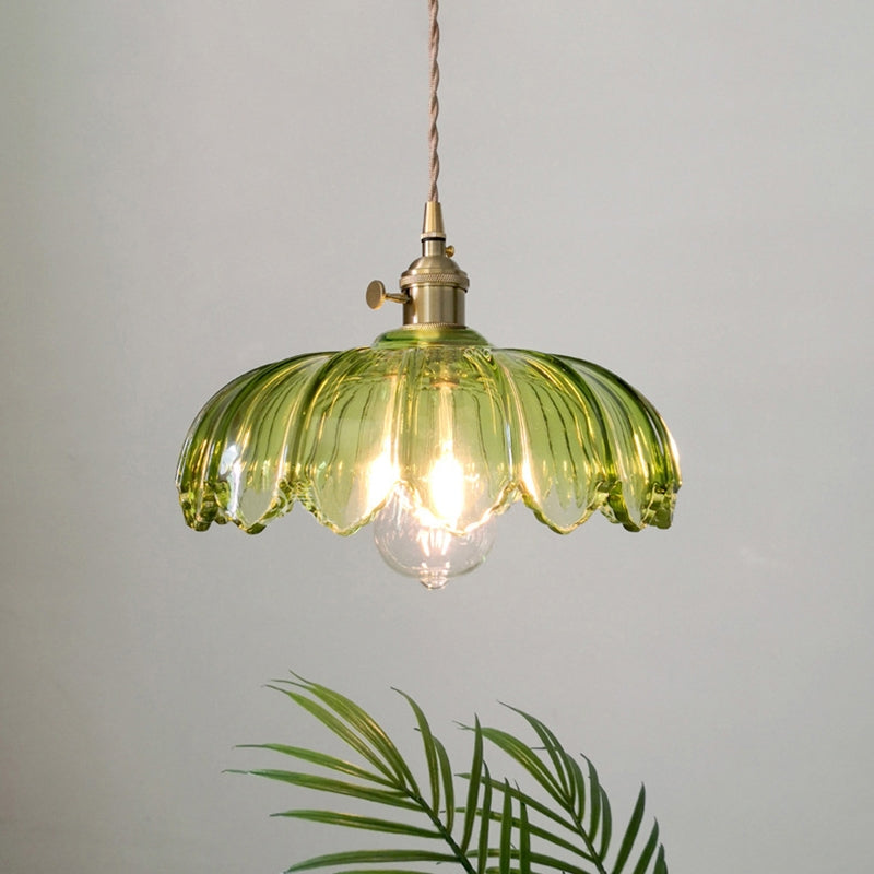Vintage Flower Glass Pendant Lamp