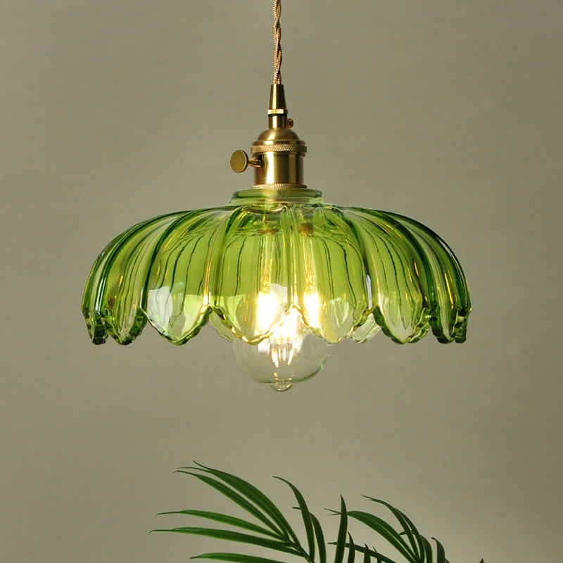 Vintage Flower Glass Pendant Lamp