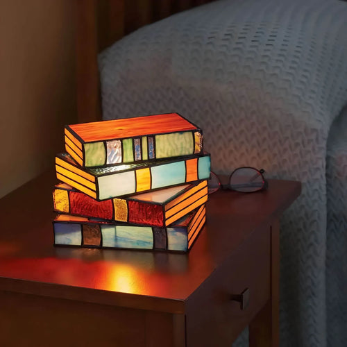 GlassNovel Stained Glass Book Lamp