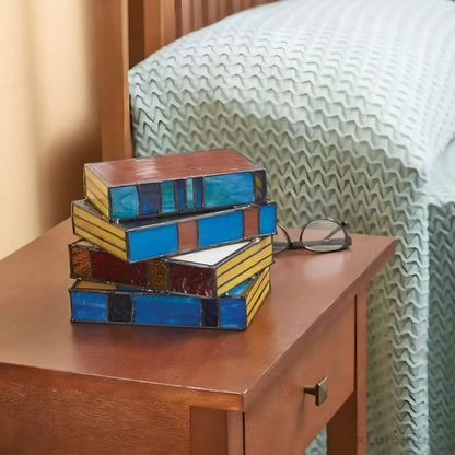 GlassNovel Stained Glass Book Lamp