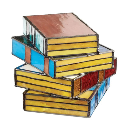 GlassNovel Stained Glass Book Lamp