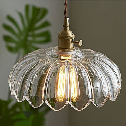 Vintage Flower Glass Pendant Lamp