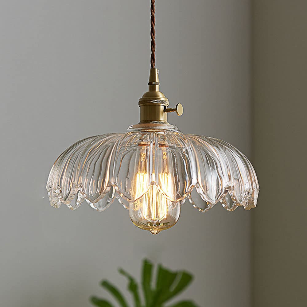 Vintage Flower Glass Pendant Lamp