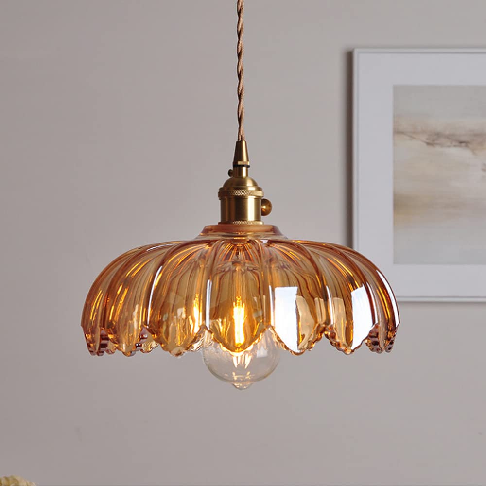 Vintage Flower Glass Pendant Lamp