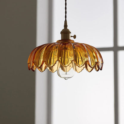 Vintage Flower Glass Pendant Lamp