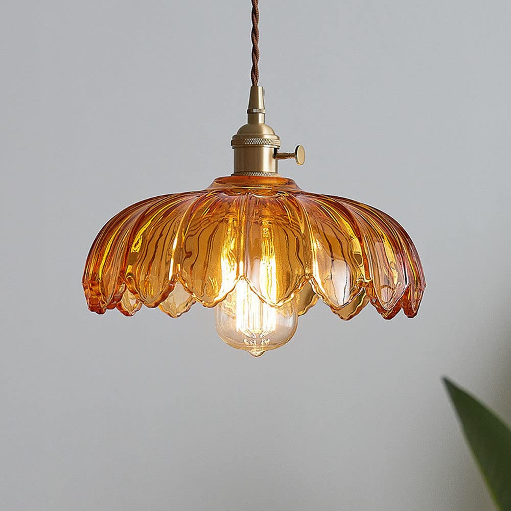 Vintage Flower Glass Pendant Lamp