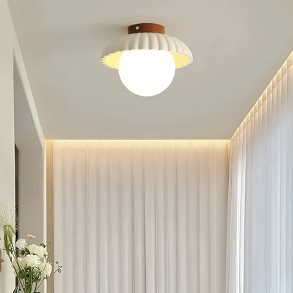Iron and Glass Hallway Ceiling Light