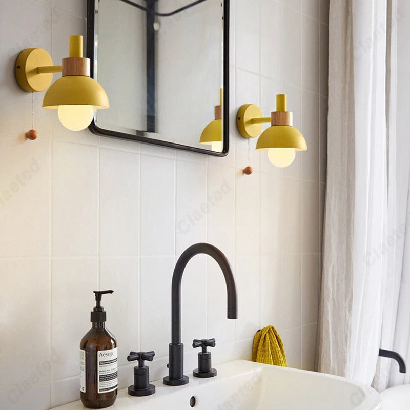 Nordic Wood Accent Wall Lamp