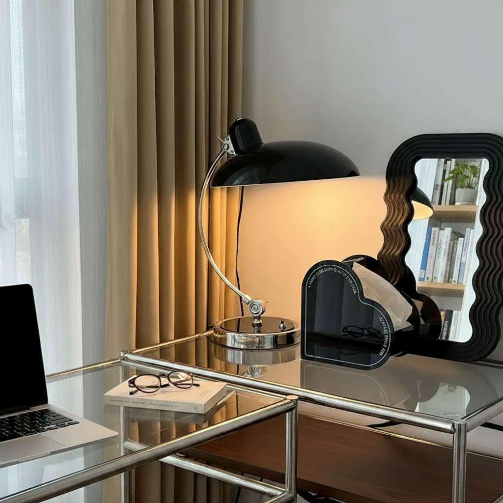 ScandiArc Curved Metal Table Lamp