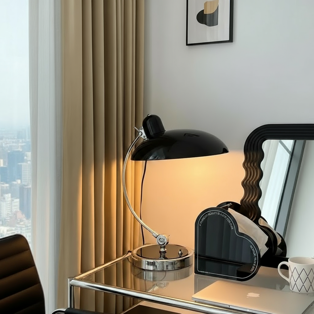 ScandiArc Curved Metal Table Lamp