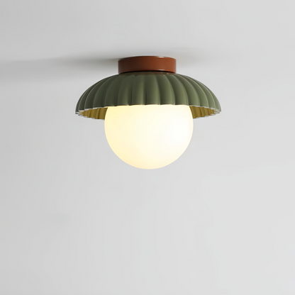 Iron and Glass Hallway Ceiling Light